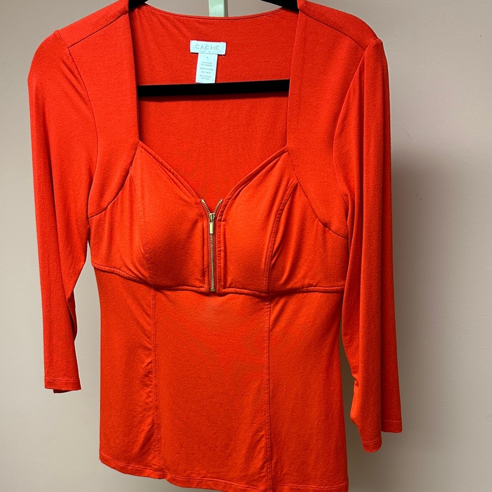 Cache Women's Vibrant Orange Blouse